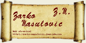 Žarko Mašulović vizit kartica
